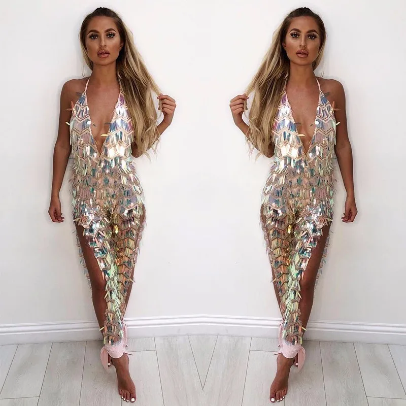 Fuedage Sexy Sequined Rompers Womens Jumpsuit Backless V Neck Halter Playsuit Summer Off Shoulder Jumpsuits For Women 2018
Fuedage Sexy Sequined Rompers Womens Jumpsuit Backless V Neck Halter Playsuit Summer Off Shoulder Jumpsuits For Women 2018