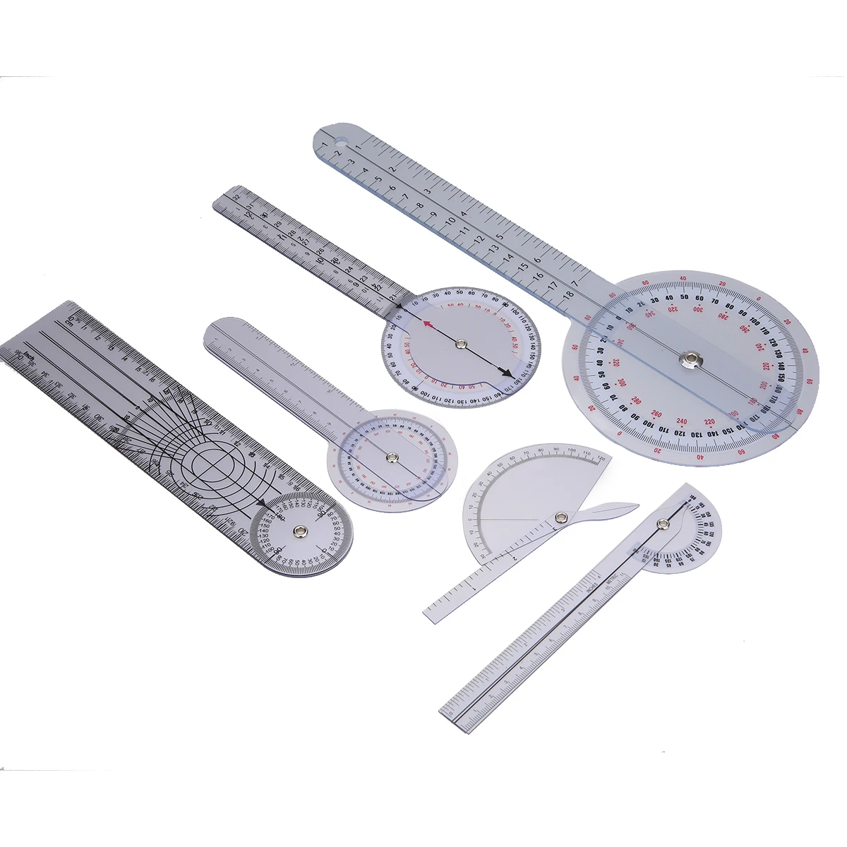 1 Set 6pcs Spinal Finger Goniometer Protractors Useful Multi-Ruler Angle Medical Spinal Ruler 180/360 Degree Measuring Tool
1 Set 6pcs Spinal Finger Goniometer Protractors Useful Multi-Ruler Angle Medical Spinal Ruler 180/360 Degree Measuring Tool