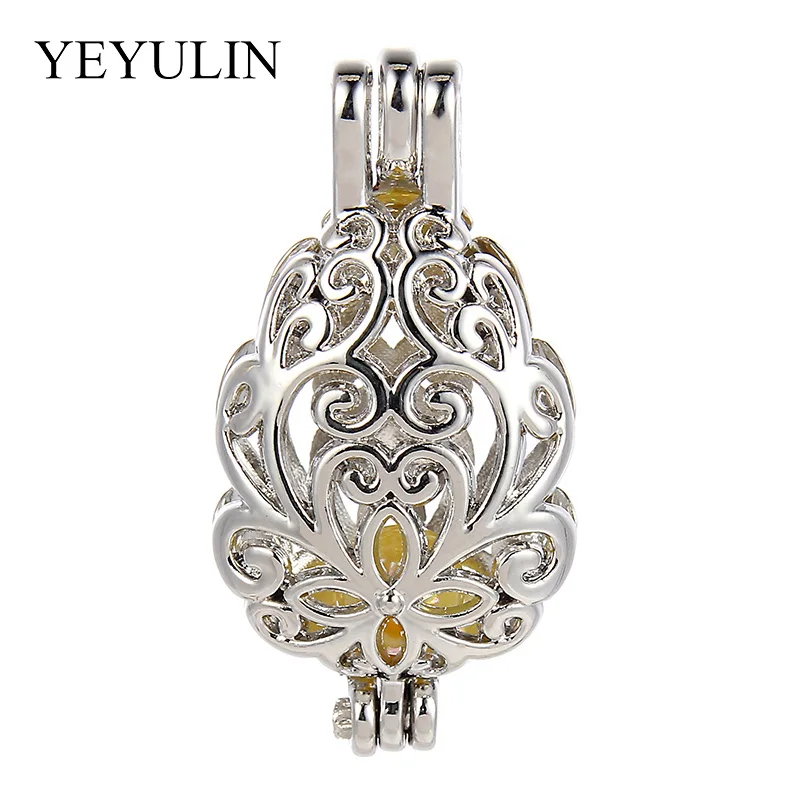 4 Pcs Essential Oil Diffuser Pearl Cage Silver Plated Rose Gold Flower Shape Necklace Locket For DIY Jewelry Findings
4 Pcs Essential Oil Diffuser Pearl Cage Silver Plated Rose Gold Flower Shape Necklace Locket For DIY Jewelry Findings