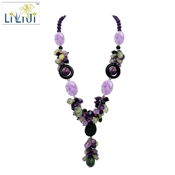 Lii Ji Natural Stone Amethyst,Prehnite,Black Agate with Jade Toggle Clasp Necklace Fashion Women Jewelry
Lii Ji Natural Stone Amethyst,Prehnite,Black Agate with Jade Toggle Clasp Necklace Fashion Women Jewelry