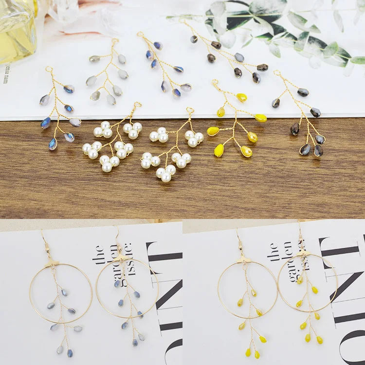Fashion Crystal Beads Long Earrings DIY Handmade Copper Wire Branches Earrings Hook Pendant Material Accessories 2pcs
Fashion Crystal Beads Long Earrings DIY Handmade Copper Wire Branches Earrings Hook Pendant Material Accessories 2pcs