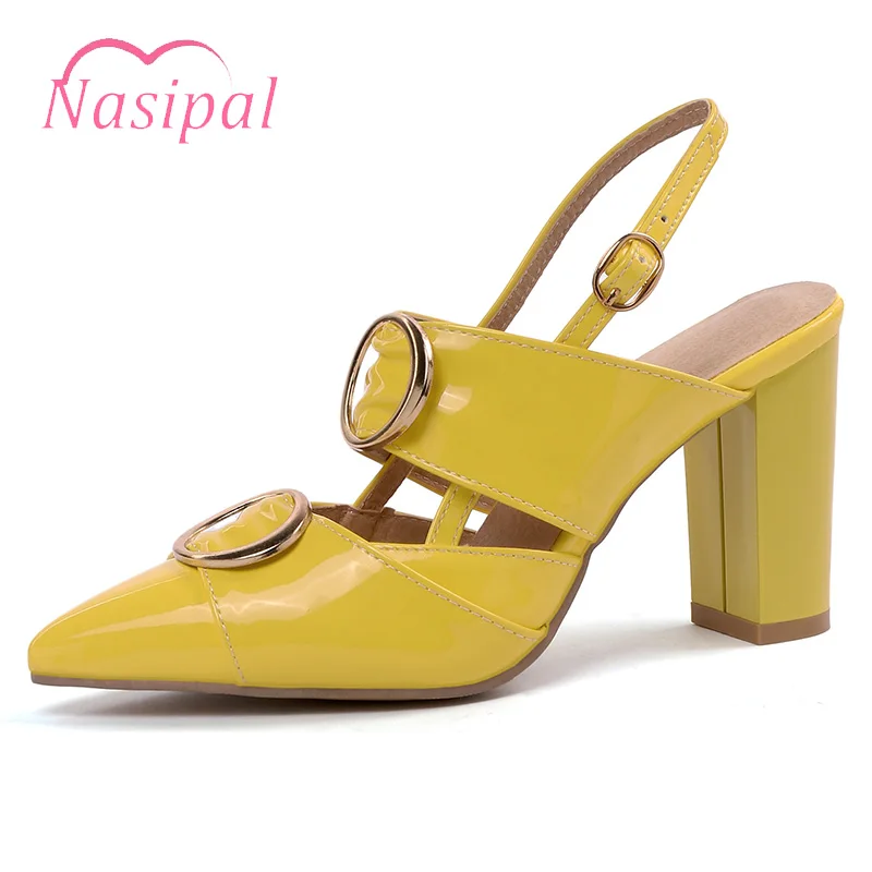NasipalShoes Women Chunky High Heels Pointed Toe Summer Sandalias Mujer 2019 Patent Leather Sexy Slingback Party Wedding Shoes
NasipalShoes Women Chunky High Heels Pointed Toe Summer Sandalias Mujer 2019 Patent Leather Sexy Slingback Party Wedding Shoes