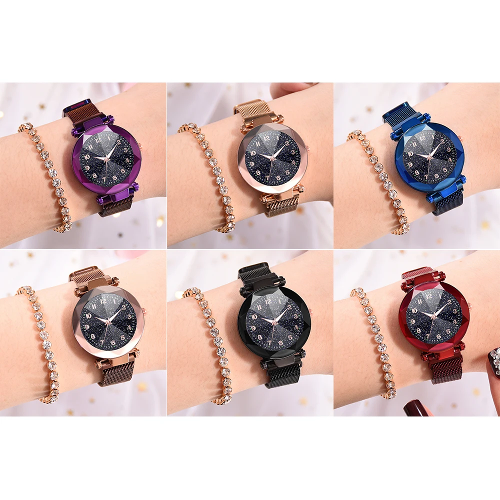 1PCS NEW Hot Sale Casual Women Quartz Wristwatch Geometric Surface Women Watch Mesh Magnet Buckle Starry Quartz Watch 
1PCS NEW Hot Sale Casual Women Quartz Wristwatch Geometric Surface Women Watch Mesh Magnet Buckle Starry Quartz Watch