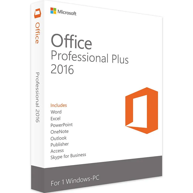 Microsoft Office 2016 Professional Plus для Windows ПК розничная продажа в коробке ключ карты внутри с