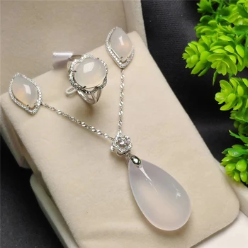 Koraba 3pcs 925 Sterling Silver Natural New White Jade Gemstone Pendant Necklace Bracelet Earrings Women Jewelry Set
Koraba 3pcs 925 Sterling Silver Natural New White Jade Gemstone Pendant Necklace Bracelet Earrings Women Jewelry Set