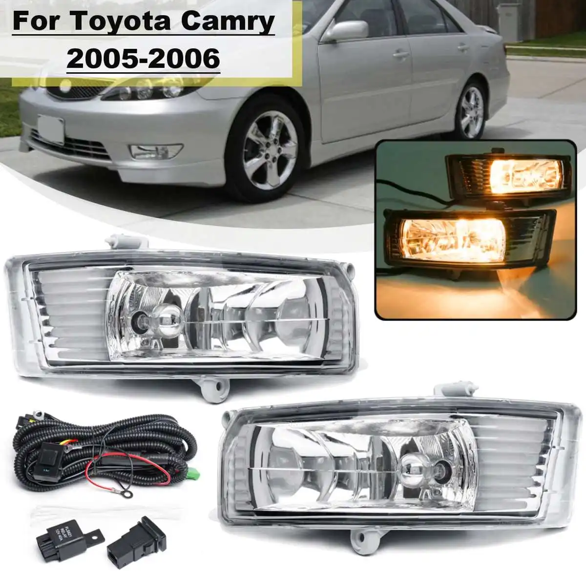 12V 9006 Bulb Car Front Fog Light For Toyota Camry 2005 2006 Bumper Clear fog Lamp Replacement Driving Replacement DRL Switch
12V 9006 Bulb Car Front Fog Light For Toyota Camry 2005 2006 Bumper Clear fog Lamp Replacement Driving Replacement DRL Switch