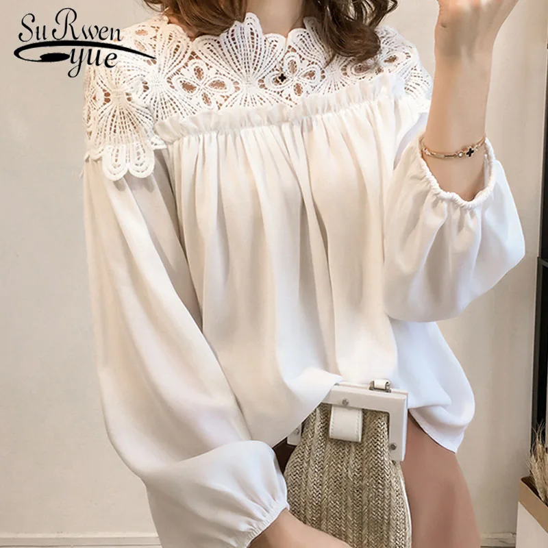 2018 new hooked hollow lace women blouse shirt long sleeve casual women tops vintage plus size women's clothing blusas D84 30
2018 new hooked hollow lace women blouse shirt long sleeve casual women tops vintage plus size women's clothing blusas D84 30