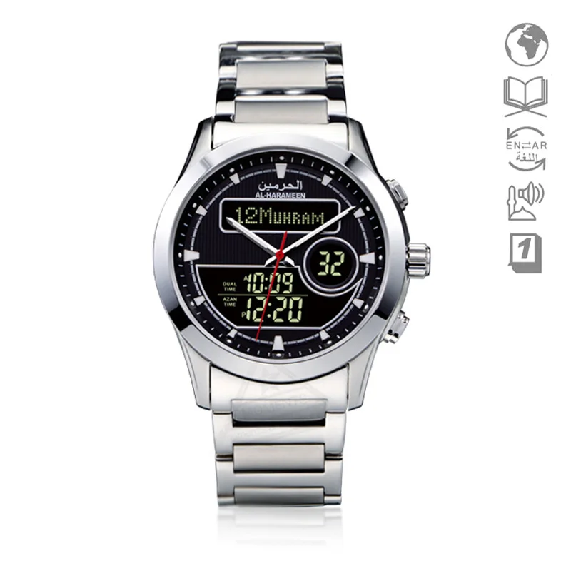 Muslim Wristwatch with Prayer Alram Classic Alfajr Watch with Dual Time&Display Quartz Clock for Ramadan with Leather Gift Box
Muslim Wristwatch with Prayer Alram Classic Alfajr Watch with Dual Time&Display Quartz Clock for Ramadan with Leather Gift Box