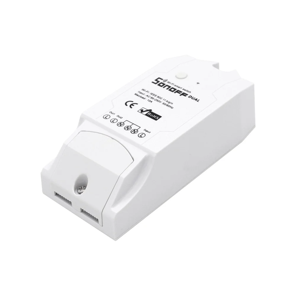 Factory Sonoff DUAL Smart Wifi Switch Universal type 2 gang 2 channel DIY home automation domotic works with Alexa Google Home
Factory Sonoff DUAL Smart Wifi Switch Universal type 2 gang 2 channel DIY home automation domotic works with Alexa Google Home