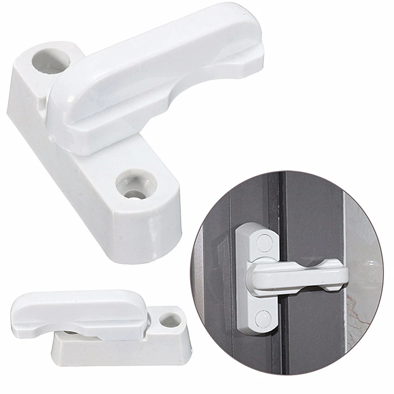 

1PC Plastic White Window Door Lock Sash Security Swing Lock Latch Home Housing Safely Opening And Closing Handle Lock