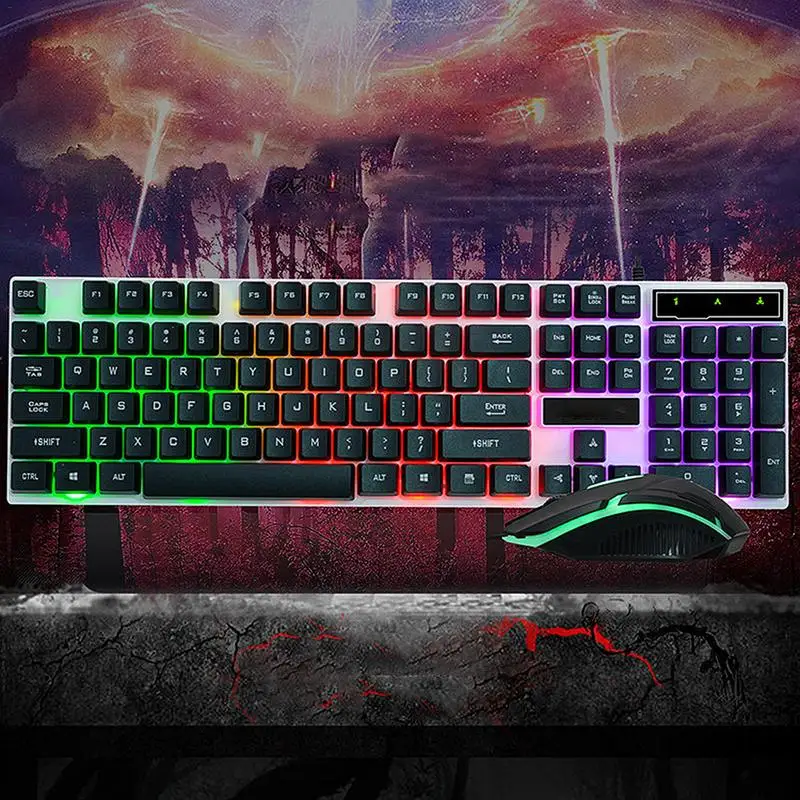 Glowing Keyboard Mouse Set Device Wired Keyboard Mouse Wired Mechanism Keyboard Mouse Kit Suit For Game Home Office Laptop Desk
Glowing Keyboard Mouse Set Device Wired Keyboard Mouse Wired Mechanism Keyboard Mouse Kit Suit For Game Home Office Laptop Desk
