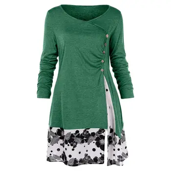 Plus Size Women Floral T-Shirt Long Tunic Casual Long Sleeve Button T-Shirts Ladies Tops Tees Female Spring Fall Pullover Tshirt
Plus Size Women Floral T-Shirt Long Tunic Casual Long Sleeve Button T-Shirts Ladies Tops Tees Female Spring Fall Pullover Tshirt