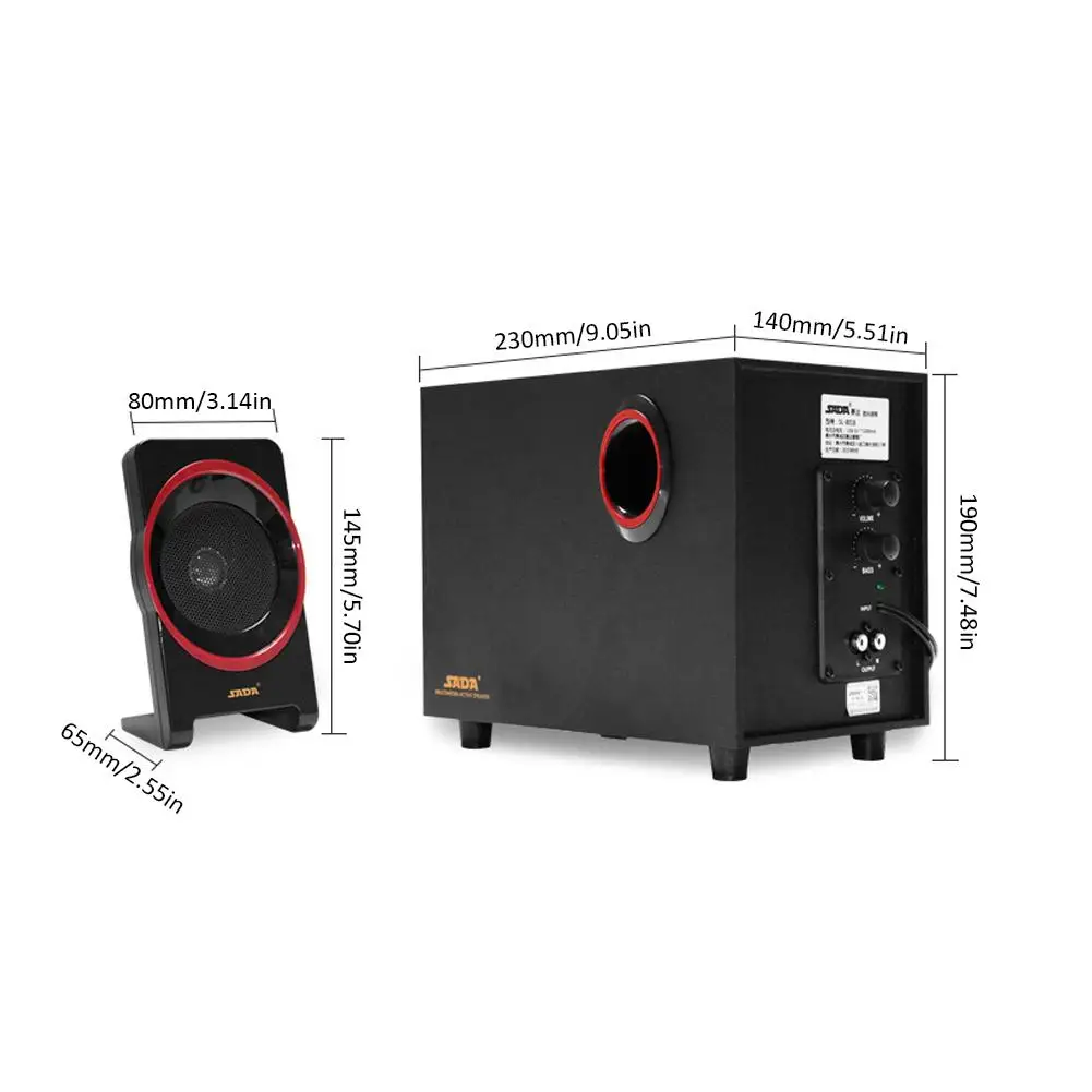 SL 8018 мультимедийный ПК динамик s 3 5 мм USB 2 1 Настольный телефон сабвуфер деревянный