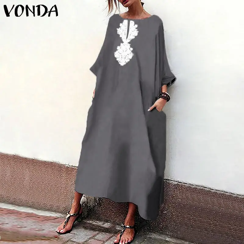 VONDA 2019 Spring Autumn Bohemian Sexy O Neck Batwing Sleeve Maxi Dresses Women Floral Printed Dress Vintage Vestidos Plus Size
VONDA 2019 Spring Autumn Bohemian Sexy O Neck Batwing Sleeve Maxi Dresses Women Floral Printed Dress Vintage Vestidos Plus Size