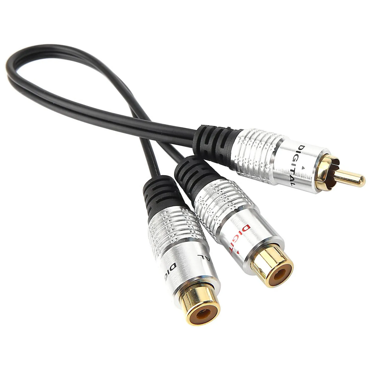 metal RCA Female to Dual 2-RCA Male Gold Plated Adapter, Stereo Splitter Y Audio Cable(RCA F-2 RCA M) (1 Male to 2 Female) 
metal RCA Female to Dual 2-RCA Male Gold Plated Adapter, Stereo Splitter Y Audio Cable(RCA F-2 RCA M) (1 Male to 2 Female)
