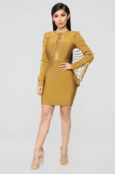 High Quality Yellow Black Long Sleeve Back Tassel Bodycon Rayon Bandage Dress Homecoming Party Dress
High Quality Yellow Black Long Sleeve Back Tassel Bodycon Rayon Bandage Dress Homecoming Party Dress