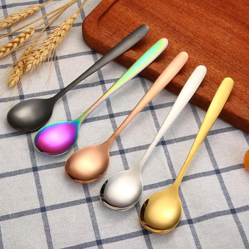 5 Colors Stainless Steel Dinner Spoon Portable Dessert Soup Ice Coffee Spoon Outdoor Picnic Plating Spoons Kitchen Tableware
5 Colors Stainless Steel Dinner Spoon Portable Dessert Soup Ice Coffee Spoon Outdoor Picnic Plating Spoons Kitchen Tableware