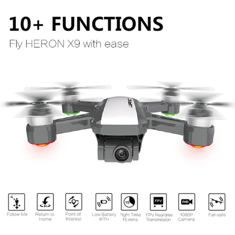 

JJRC X9 Heron 5G WiFi FPV with 1080P Camera Optical Flow Positioning Altitude Hold Follow RC Drone GPS Quadcopter RTF