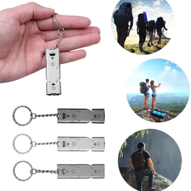 Double Pipe High Decibel Stainless Steel Outdoor Emergency Survival Whistle Keychain Cheerleading Whistle Multifunction Tool
Double Pipe High Decibel Stainless Steel Outdoor Emergency Survival Whistle Keychain Cheerleading Whistle Multifunction Tool