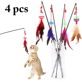 4PCS Gradient Color Feather Plastic Bell Ball Funny Cat Stick Wand Fake Feather Bell Kitten Interactive Toy Cat Teaser Toy
4PCS Gradient Color Feather Plastic Bell Ball Funny Cat Stick Wand Fake Feather Bell Kitten Interactive Toy Cat Teaser Toy