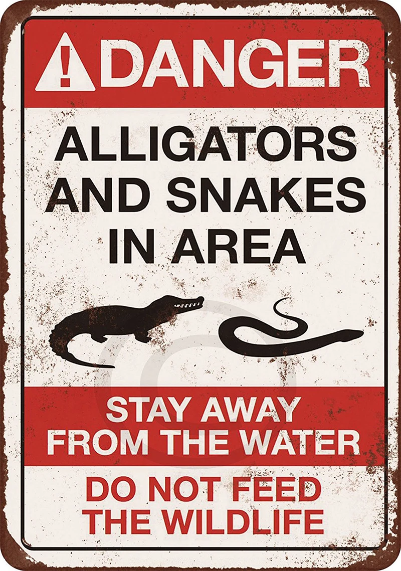 Vintage Home Decor Danger Alligators Bar Decor Vintage Metal Sign Wall Art for Garage Pub Cafe Wall Sticker 20*30 CM
Vintage Home Decor Danger Alligators Bar Decor Vintage Metal Sign Wall Art for Garage Pub Cafe Wall Sticker 20*30 CM