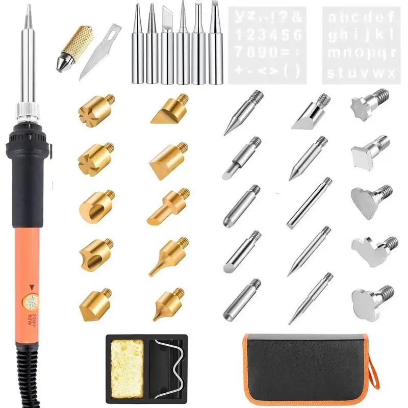37PCS 110V Soldering Iron Wood Burning Kit Adjustable Engraving Pyrography Tool Welding Welding Skill Wood Embossed Burning
37PCS 110V Soldering Iron Wood Burning Kit Adjustable Engraving Pyrography Tool Welding Welding Skill Wood Embossed Burning