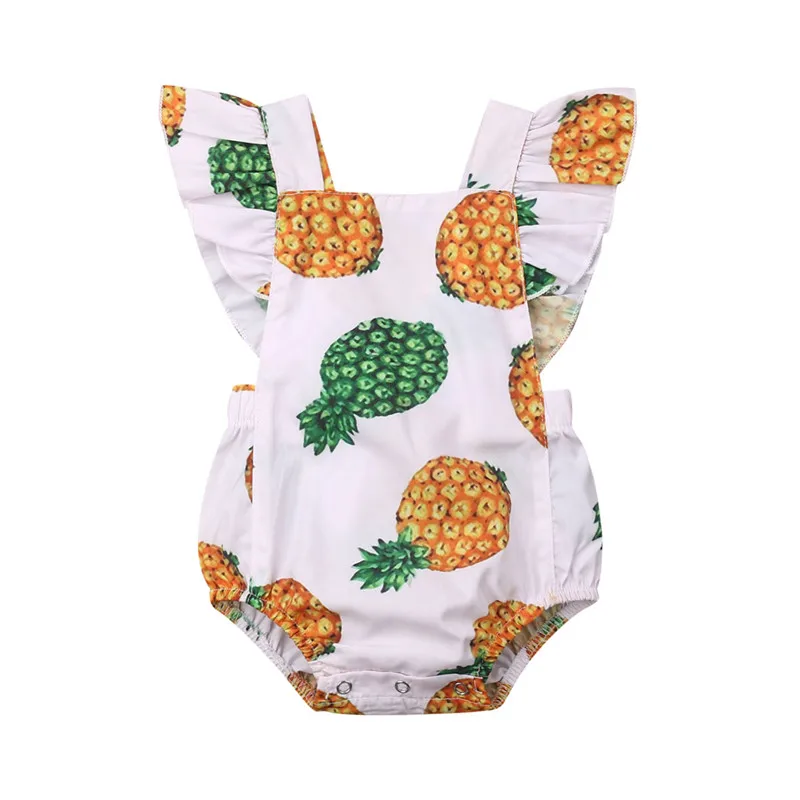 Newborn Baby Girl Pineapple Print Bodysuit Summer Ruffle Sleeveless Jumpsuit Baby Girl Cotton Clothes Back Belt Sunsuits 0-24M
Newborn Baby Girl Pineapple Print Bodysuit Summer Ruffle Sleeveless Jumpsuit Baby Girl Cotton Clothes Back Belt Sunsuits 0-24M