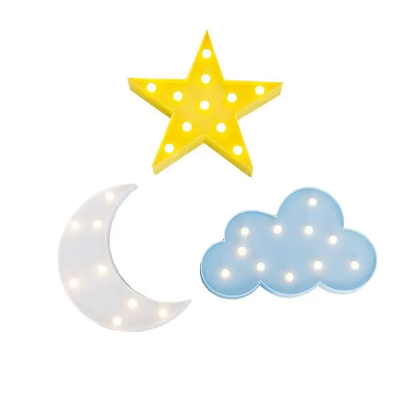 3pcs Night light Creative Cute 3D Star Moon Cloud LED Night Light Kid Bedroom Lamp Gift Decor Lamp
3pcs Night light Creative Cute 3D Star Moon Cloud LED Night Light Kid Bedroom Lamp Gift Decor Lamp