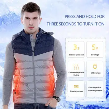 Winter Outdoor Trekking Hunting Fishing USB Smart Heating Male Cotton Vest Color Matching Hooded Men's Electric Casual Clothes
Winter Outdoor Trekking Hunting Fishing USB Smart Heating Male Cotton Vest Color Matching Hooded Men's Electric Casual Clothes