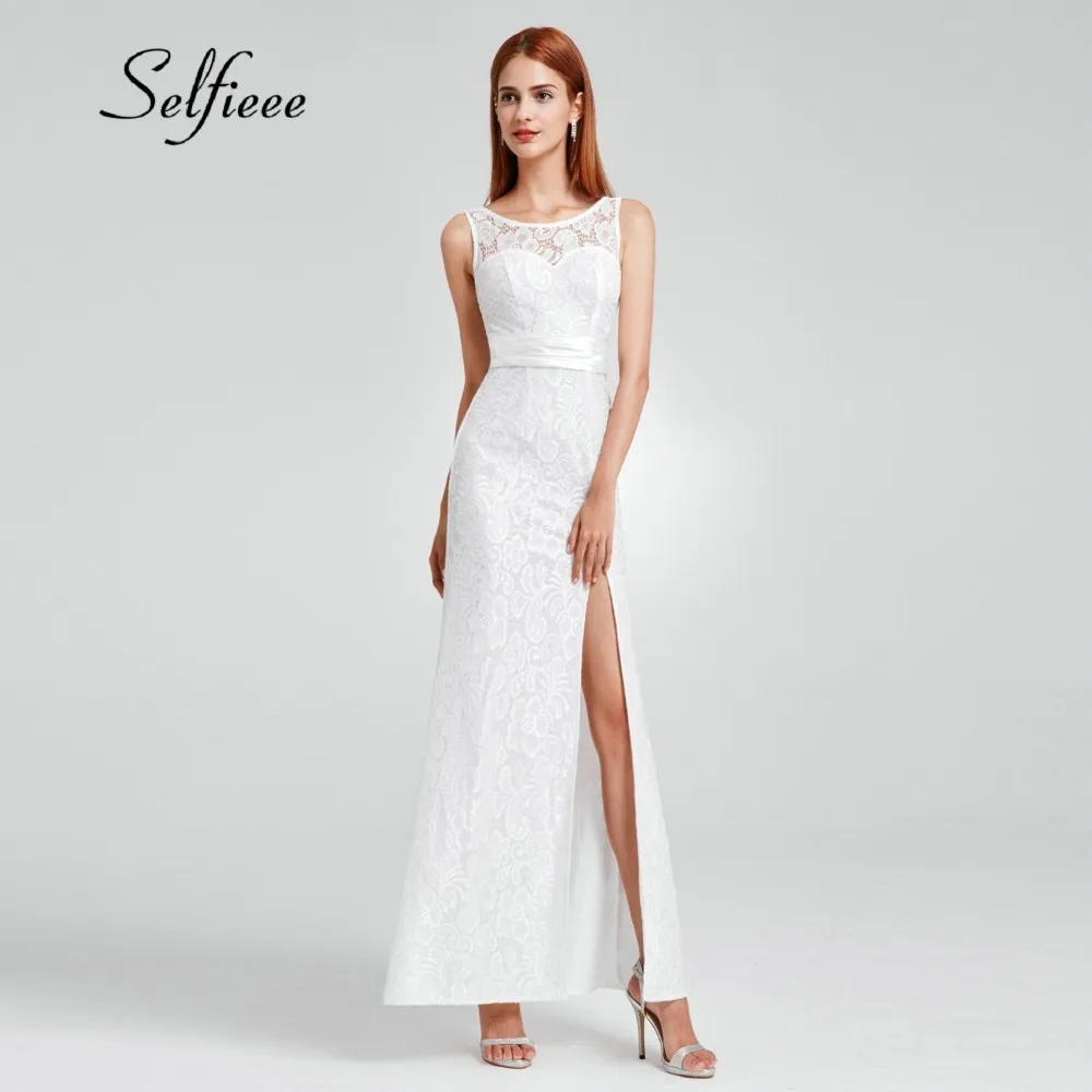 New Arrival Elegant Dresses Long Mermaid O-Neck Sleeveless Romantic White Lace Summer Dresses Party Cheap Gowns Robe Femme 2019
New Arrival Elegant Dresses Long Mermaid O-Neck Sleeveless Romantic White Lace Summer Dresses Party Cheap Gowns Robe Femme 2019