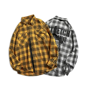 Spring New Plaid Shirt Men Fashion Retro Letter Printing Casual Shirt Man Streetwear Trend Wild Hip Hop Loose Long-sleeved Shirt
Spring New Plaid Shirt Men Fashion Retro Letter Printing Casual Shirt Man Streetwear Trend Wild Hip Hop Loose Long-sleeved Shirt