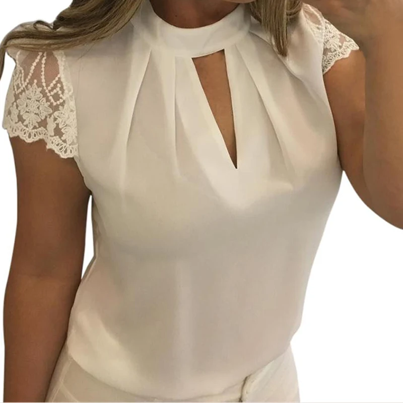 Women Lace Chiffon Blouse Casual Short Sleeve Splice Lace Shirt Sexy Hollow Out Summer Tops Blusas Y Camisas De Mujer Plus Size
Women Lace Chiffon Blouse Casual Short Sleeve Splice Lace Shirt Sexy Hollow Out Summer Tops Blusas Y Camisas De Mujer Plus Size