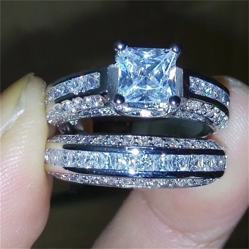 JQUEEN 2 Pcs/1 Set Wedding Bands Jewelry Ring Colorful Crystal Geometric Ring Prong Setting Finger Ring Blue Drill Set Rings
JQUEEN 2 Pcs/1 Set Wedding Bands Jewelry Ring Colorful Crystal Geometric Ring Prong Setting Finger Ring Blue Drill Set Rings