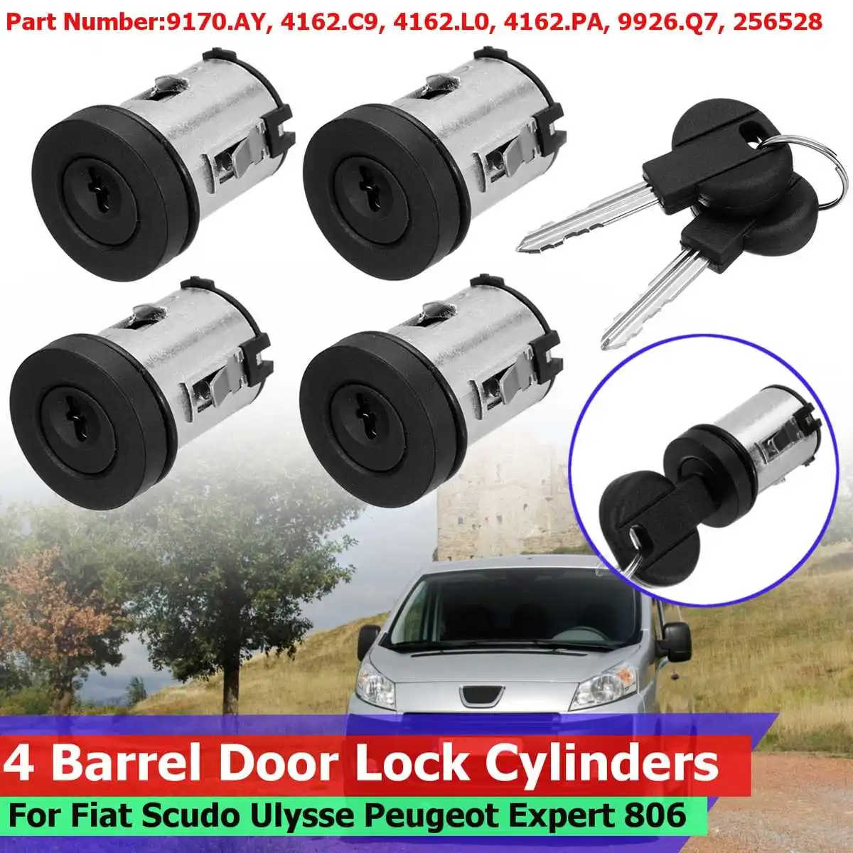for Fiat Scudo for Citroen Dispatch Synergie Xantia Xm Expert for Peugeot 806 9170.AY 4162.C9 Car Barrel Door Locks Keys Set
for Fiat Scudo for Citroen Dispatch Synergie Xantia Xm Expert for Peugeot 806 9170.AY 4162.C9 Car Barrel Door Locks Keys Set