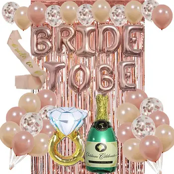 Bride to Be Balloon Set Bachelorette Party Decoration Set Rose Gold Diamond Ring Balloon Bridal Shower Party Decoration Supplies
Bride to Be Balloon Set Bachelorette Party Decoration Set Rose Gold Diamond Ring Balloon Bridal Shower Party Decoration Supplies