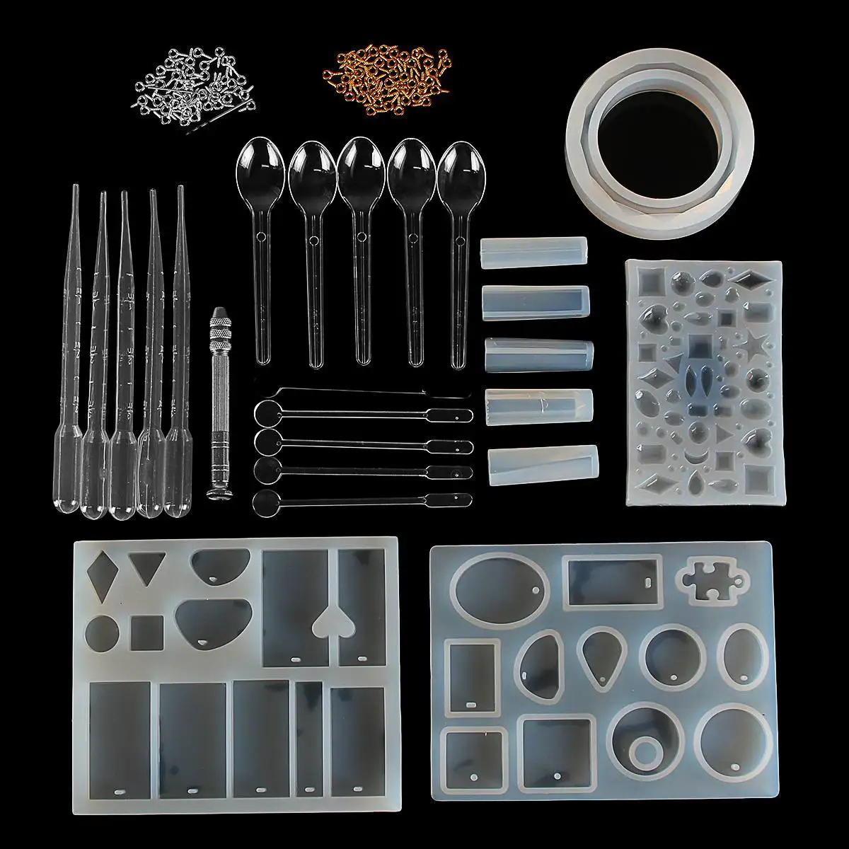 127 Pcs White DIY Bracelet Pendant Jewelry Casting Molds Silicone Jewelry Molds Set DIY Making Tool Crafting Pendant Earrings
127 Pcs White DIY Bracelet Pendant Jewelry Casting Molds Silicone Jewelry Molds Set DIY Making Tool Crafting Pendant Earrings