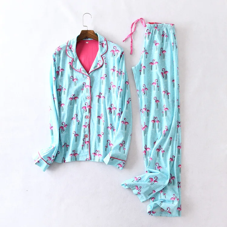 Flamingo Printed Cotton Slim Long Sleeve Pants Pajamas Spring Cartoon Pijamas Women Home Sleepwear Suit Pink Pyjamas Two Piece
Flamingo Printed Cotton Slim Long Sleeve Pants Pajamas Spring Cartoon Pijamas Women Home Sleepwear Suit Pink Pyjamas Two Piece