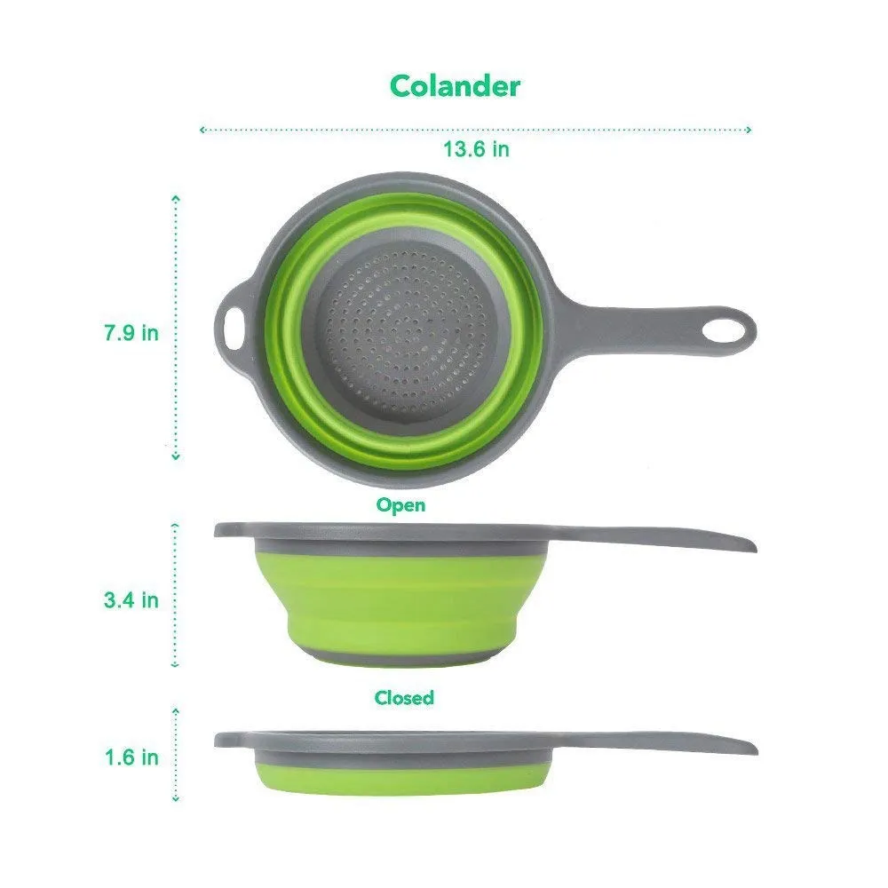 Colander Set Kitchen Collapsible Colanders Space Saver Folding Strainers Food Strainer Drainer Bowls with Handles for Hot or C
Colander Set Kitchen Collapsible Colanders Space Saver Folding Strainers Food Strainer Drainer Bowls with Handles for Hot or C
