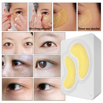 

LANBENA 24K Gold Eye Collagen Sleep Mask Anti-Aging Wrinkle Skin Firming Dark Circles Puffiness 40PCS/20Pair