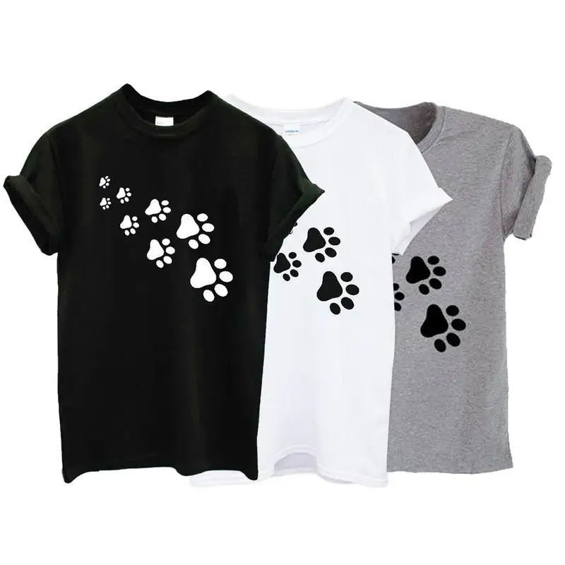 Printed Ladies Short-sleeved T-shirt Tops Geometric Footprint Pattern Leisure Fashion Black White Gray Loose Breathable Comfort
Printed Ladies Short-sleeved T-shirt Tops Geometric Footprint Pattern Leisure Fashion Black White Gray Loose Breathable Comfort
