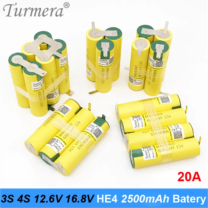 3S 12.6V 4S 16.8V Battery Pack 18650 HE4 2500mah 20A Discharge Current for shura screwdriver battery (customize)
3S 12.6V 4S 16.8V Battery Pack 18650 HE4 2500mah 20A Discharge Current for shura screwdriver battery (customize)