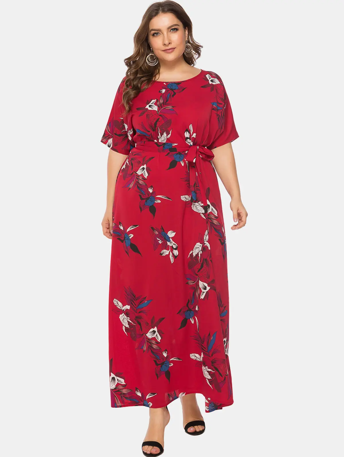 Wipalo Women Plus Size 5XL Flower Belted Maxi Dress Ladies O Neck Short Sleeves Casual Straight Dress Summer Big Size Vestidos
Wipalo Women Plus Size 5XL Flower Belted Maxi Dress Ladies O Neck Short Sleeves Casual Straight Dress Summer Big Size Vestidos