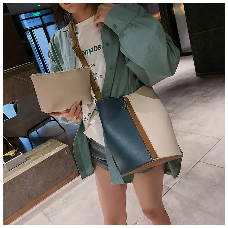 Women Handbags 2019 Quality Fashion Tote Bags for Women Two Pieces Set Bag Soft PU Leather Shoulder Bag Chic Design for Ladies 
Women Handbags 2019 Quality Fashion Tote Bags for Women Two Pieces Set Bag Soft PU Leather Shoulder Bag Chic Design for Ladies