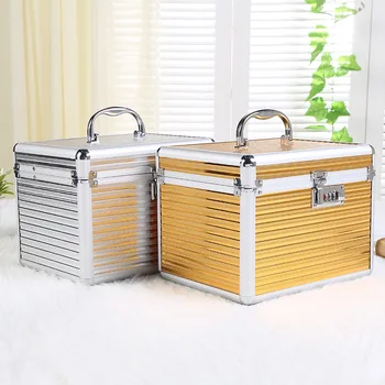 Large Capacity Waterproof Cosmetic Case Aluminum Alloy with Password Lock Mirror Cosmetic Bag Makeup Storage Tin Box Organizer
Large Capacity Waterproof Cosmetic Case Aluminum Alloy with Password Lock Mirror Cosmetic Bag Makeup Storage Tin Box Organizer