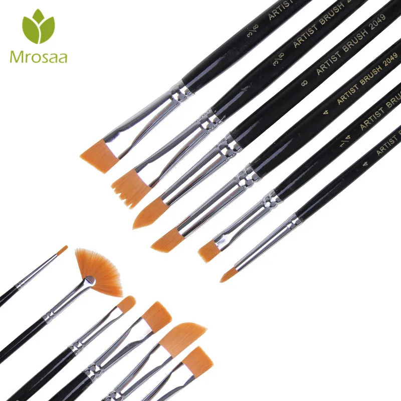 Mrosaa 12Pcs Paint Brushes Set Nylon Hair Painting Brush Variety Style Short Rod Oil Acrylic Brush Watercolor Pen Art Supplies 
Mrosaa 12Pcs Paint Brushes Set Nylon Hair Painting Brush Variety Style Short Rod Oil Acrylic Brush Watercolor Pen Art Supplies
