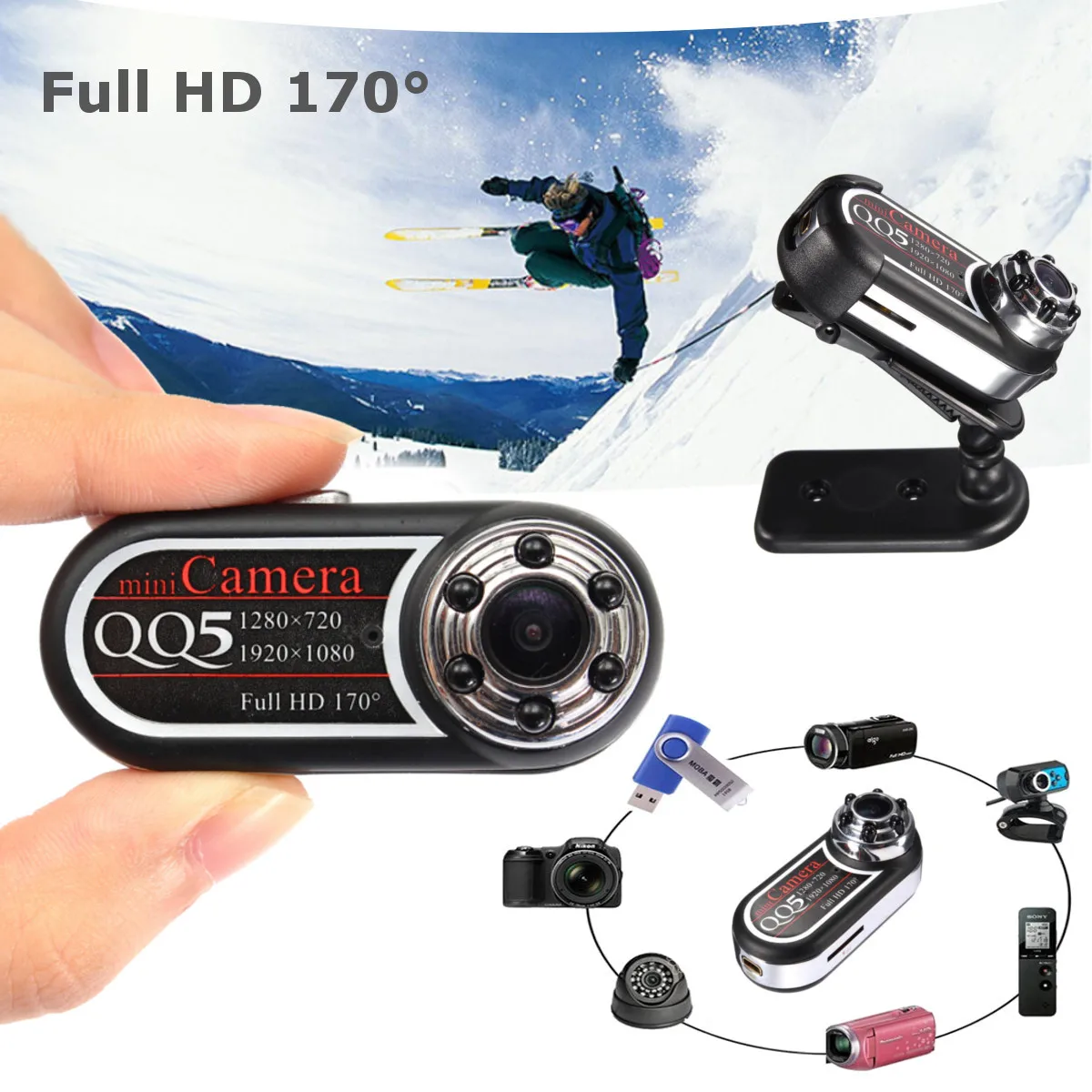 NEW Waterproof New Arrival High Quality 170 Degree Angle Mini Camera Full HD 1080P Infrared Night Vision DV Camera Camcorder
NEW Waterproof New Arrival High Quality 170 Degree Angle Mini Camera Full HD 1080P Infrared Night Vision DV Camera Camcorder