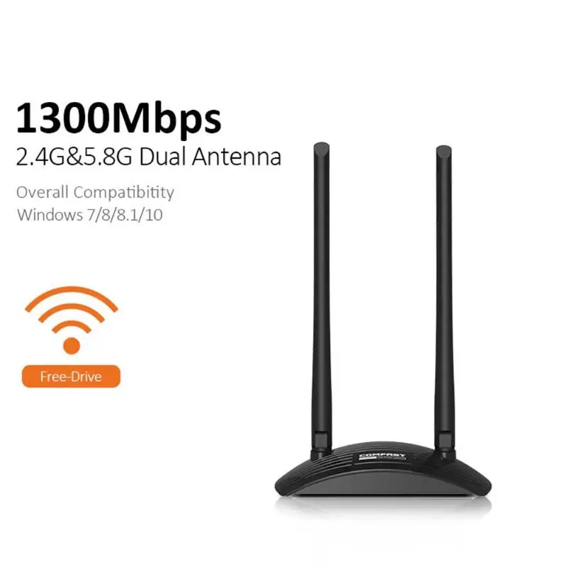 

COMFAST CF-7500AC V2 1300Mbps USB WiFi Adapter AC Dual Band 2.4GHz/5.8GHz Wireless Network Router WiFi Receiver for Home