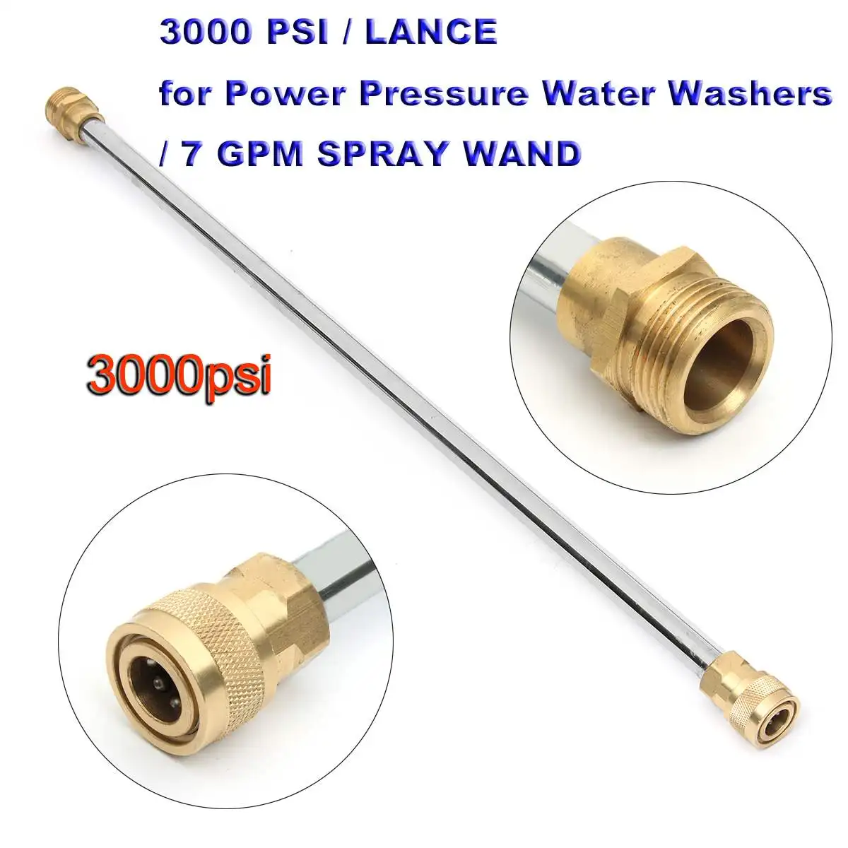 51cm 3000PSI Spray Wand Lance for Power Pressure Water Washers 7GPM Spray Wand Lawn Garden Tools Cleaner Watering
51cm 3000PSI Spray Wand Lance for Power Pressure Water Washers 7GPM Spray Wand Lawn Garden Tools Cleaner Watering