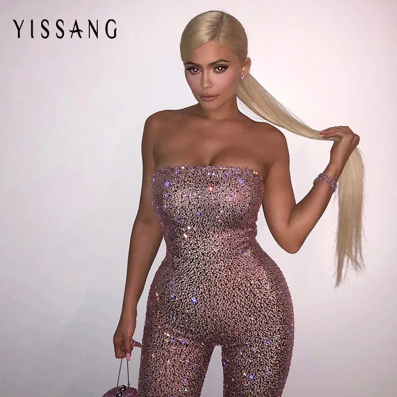 Yissang Glitter jumpsuit for women 2018 Sequin strapless Women Playsuit KylieJenner 21st Birthday Party outfit Overalls
Yissang Glitter jumpsuit for women 2018 Sequin strapless Women Playsuit KylieJenner 21st Birthday Party outfit Overalls