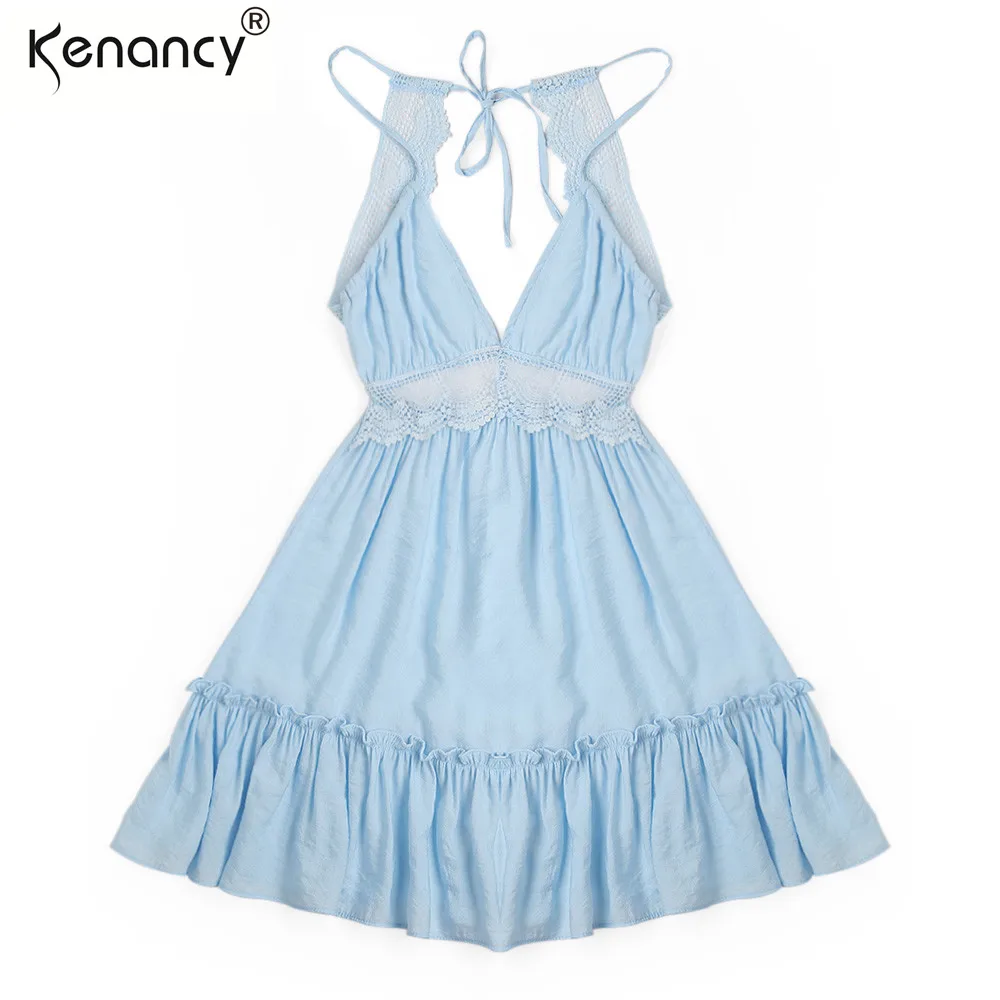 Kenancy Sexy Paghetti Strap Backless Lace Women Plunge Neck Dress Summer Lace Club Party Dress Elegant Bohemian Beach Sundress
Kenancy Sexy Paghetti Strap Backless Lace Women Plunge Neck Dress Summer Lace Club Party Dress Elegant Bohemian Beach Sundress